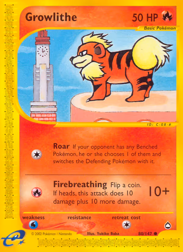 Growlithe 80/147 Pokemon card