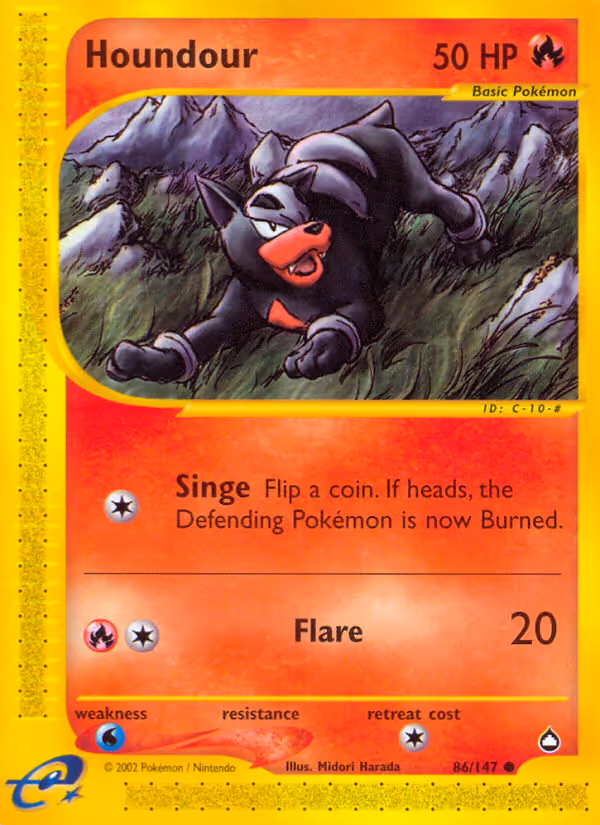 Houndour 86/147 Pokemon card