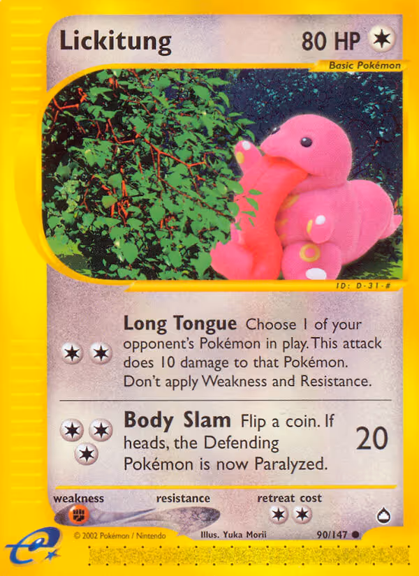 Lickitung 90/147 Pokemon card