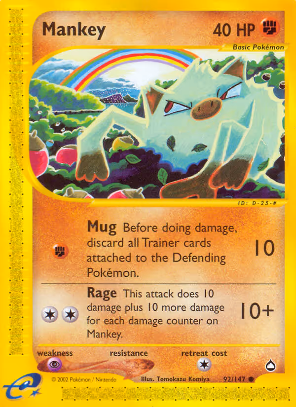 Mankey 92/147 Pokemon card