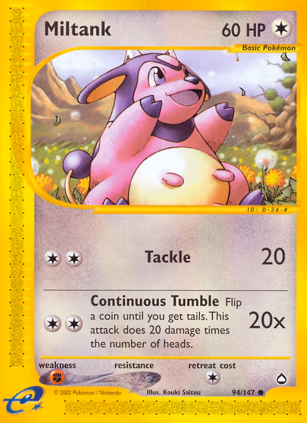 Miltank 94/147 Pokemon card