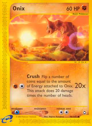 Onix 98/147 Pokemon card