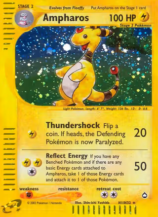 Ampharos H01 Pokemon card