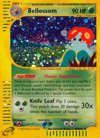 Bellossom H05 Pokemon card