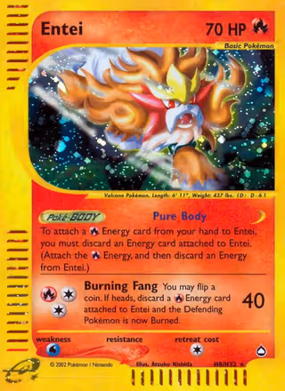 Entei H08 Pokemon card