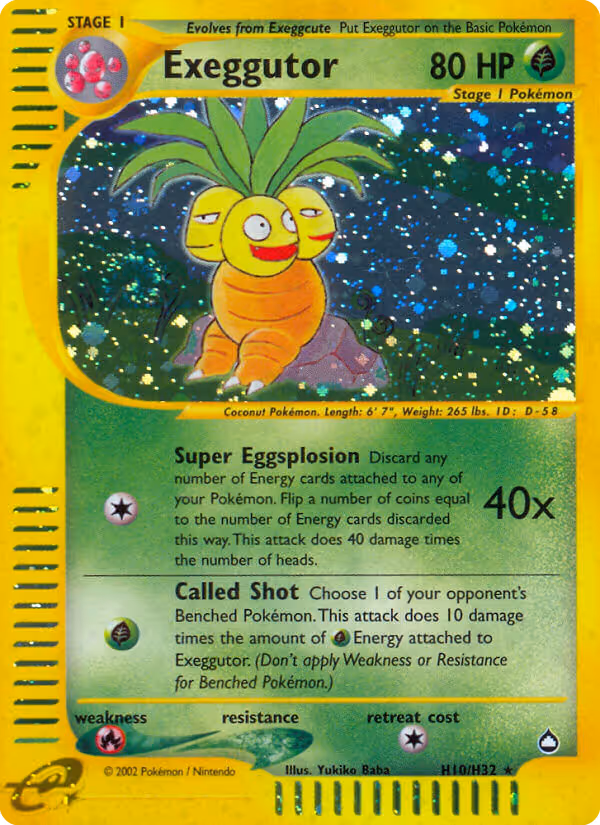 Exeggutor H10 Pokemon card