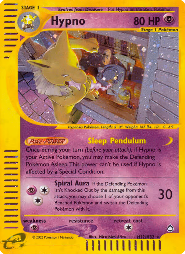 Hypno H12 Pokemon card