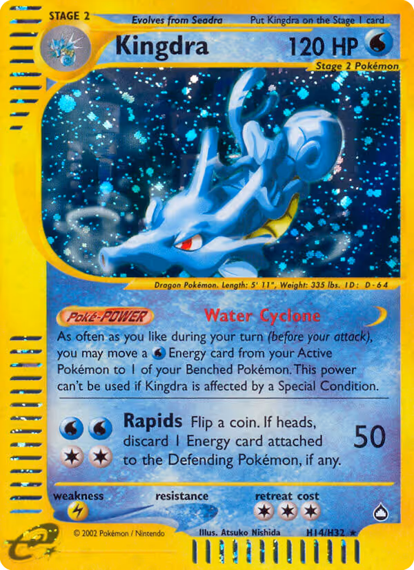 Kingdra H14 Pokemon card