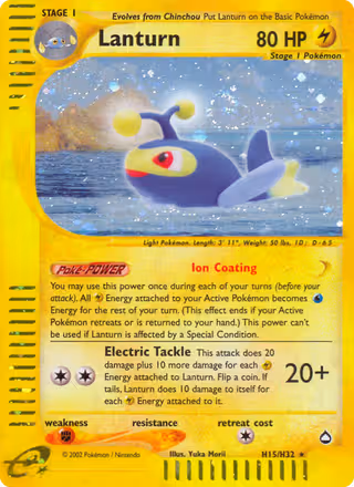 Lanturn H15 Pokemon card
