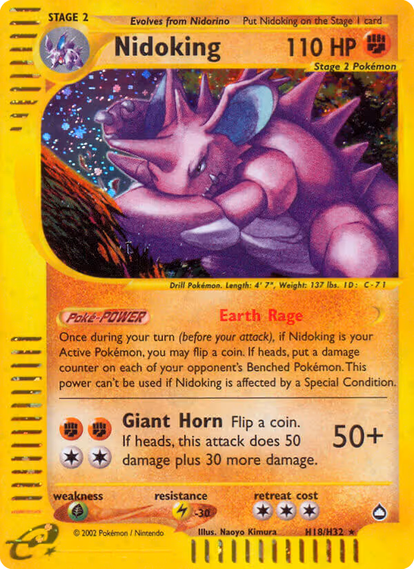 Nidoking H18 Pokemon card
