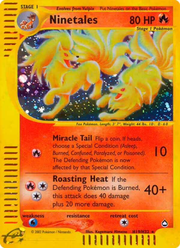 Ninetales H19 Pokemon card