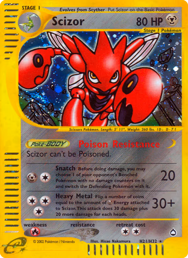 Scizor H21 Pokemon card