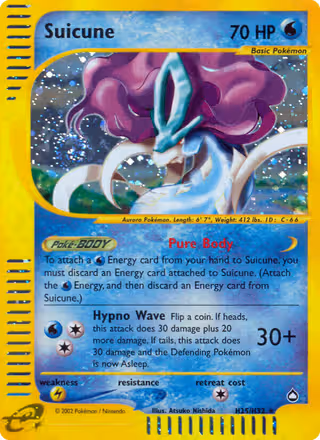 Suicune H25 Pokemon card