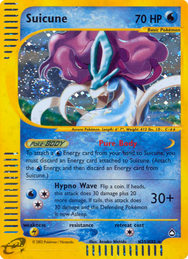 Suicune H25 Pokemon card