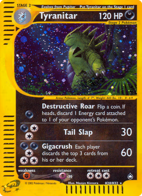 Tyranitar H28 Pokemon card