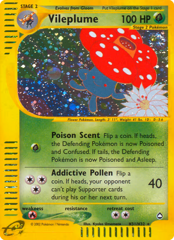 Vileplume H31 Pokemon card