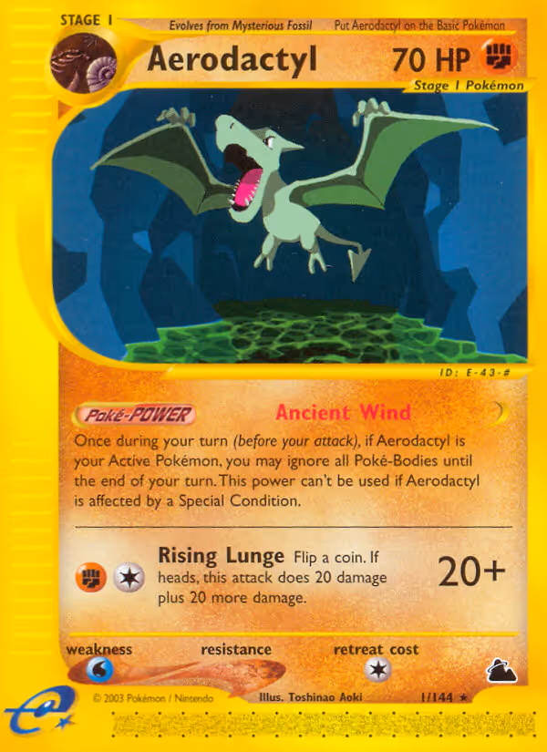 Aerodactyl 1/144 Pokemon card