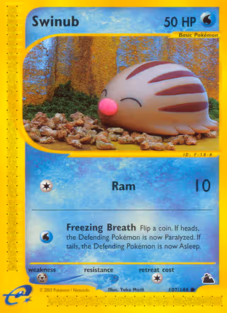 Swinub 107/144 Pokemon card