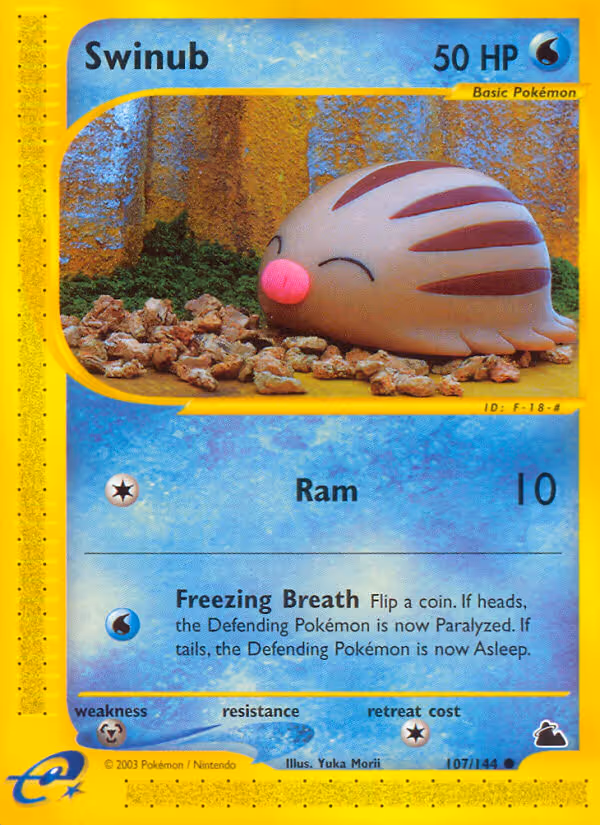 Swinub 107/144 Pokemon card