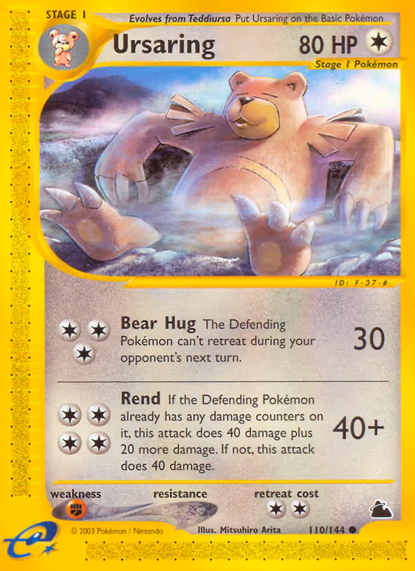 Ursaring 110/144 Pokemon card