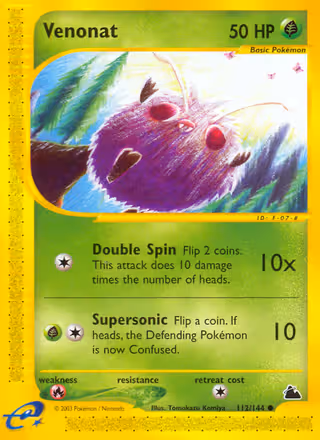 Venonat 112/144 Pokemon card