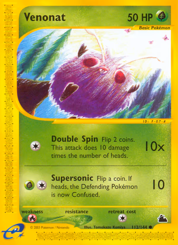 Venonat 112/144 Pokemon card
