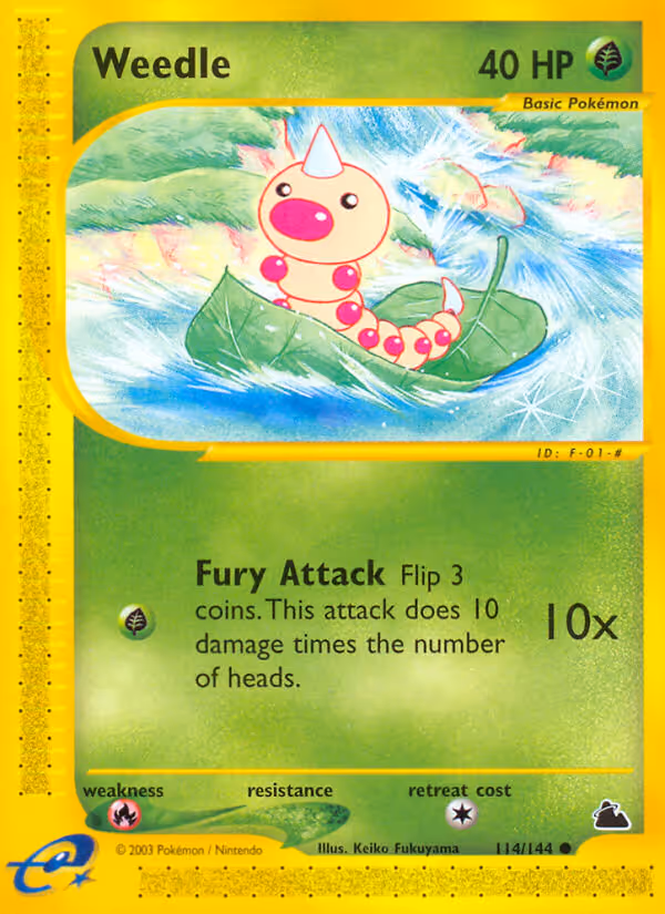 Weedle 114/144 Pokemon card