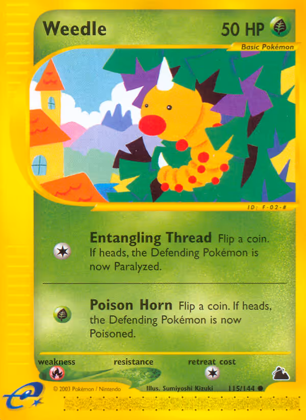 Weedle 115/144 Pokemon card