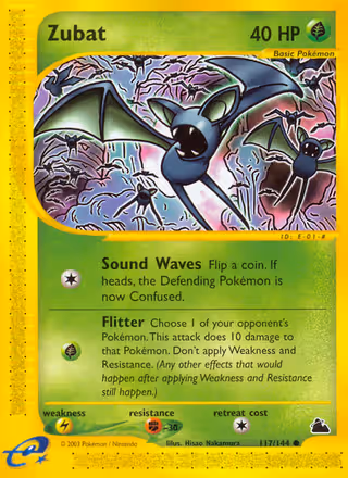 Zubat 117/144 Pokemon card
