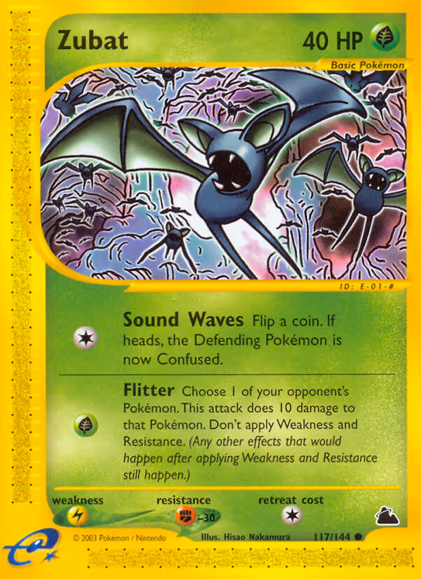 Zubat 117/144 Pokemon card
