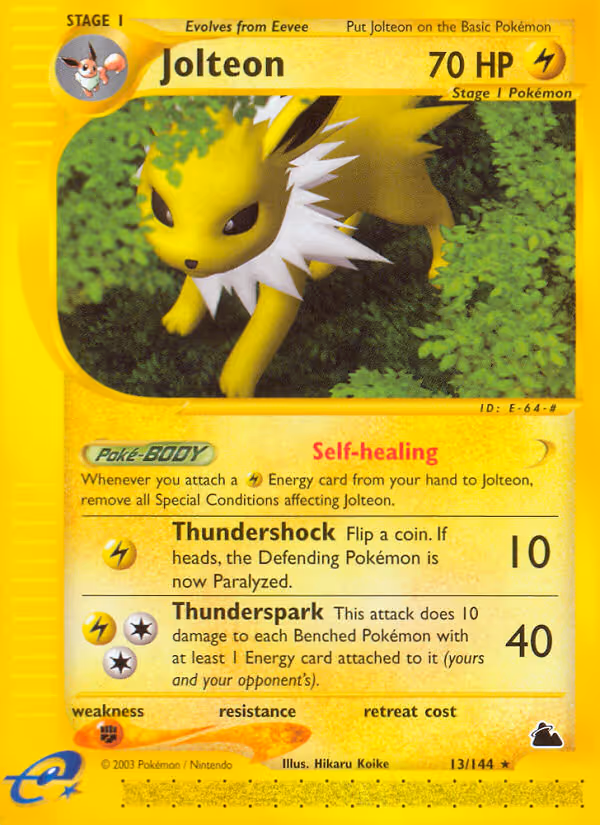 Jolteon 13/144 Pokemon card