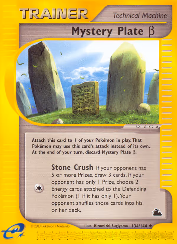 Mystery Plate Beta 134/144 Pokemon card