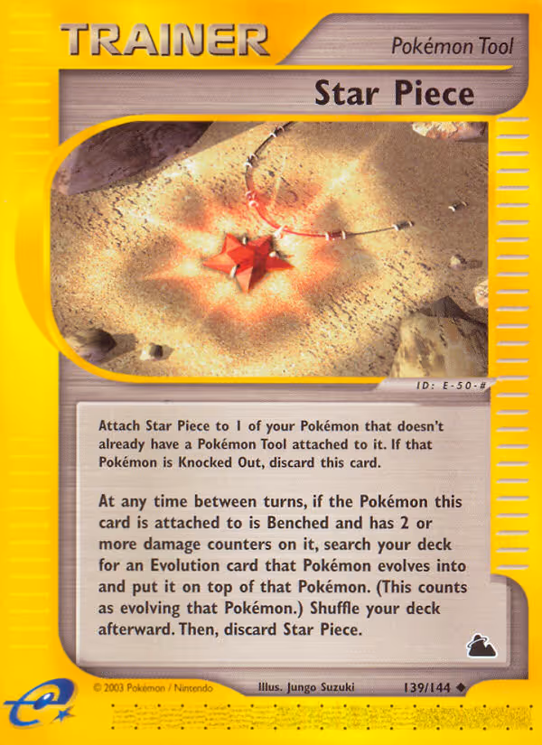 Star Piece 139/144 Pokemon card