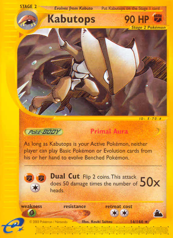 Kabutops 14/144 Pokemon card