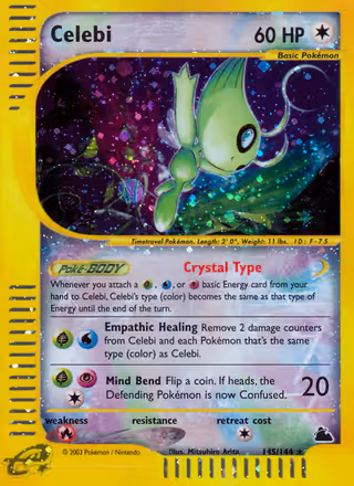 Celebi 145/144 Pokemon card