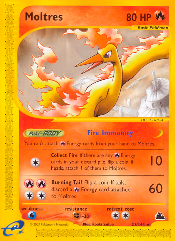 Moltres 21/144 Pokemon card