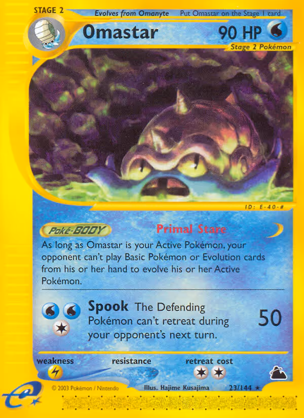 Omastar 23/144 Pokemon card