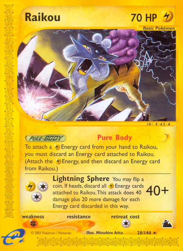 Raikou 28/144 Pokemon card