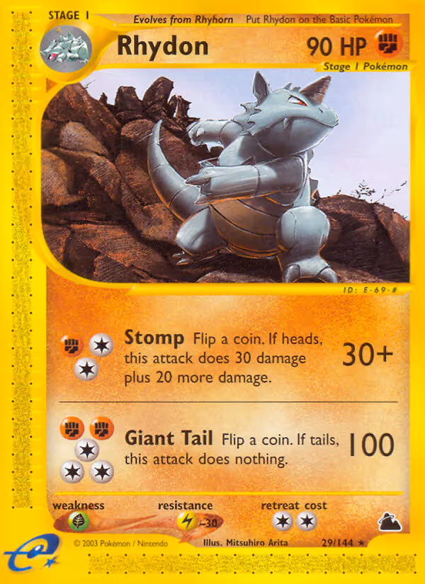 Rhydon 29/144 Pokemon card
