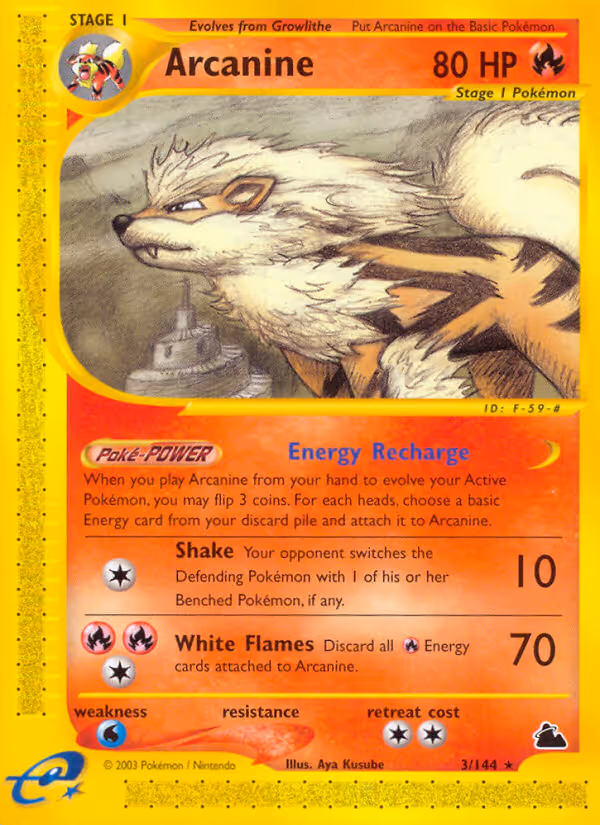 Arcanine 3/144 Pokemon card