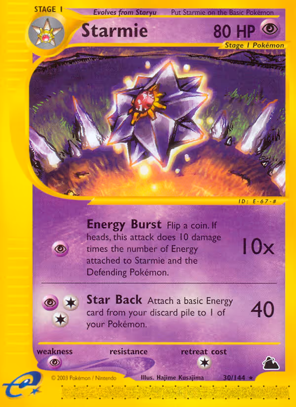 Starmie 30/144 Pokemon card