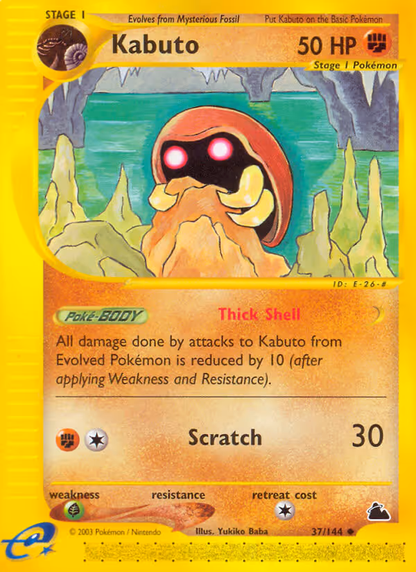 Kabuto 37/144 Pokemon card