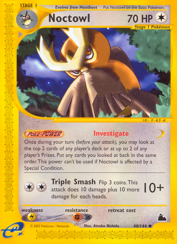 Noctowl 40/144 Pokemon card