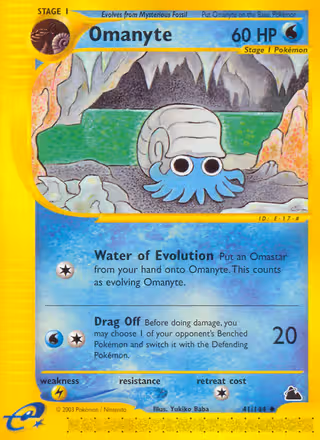 Omanyte 41/144 Pokemon card