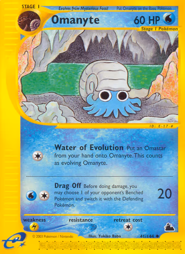 Omanyte 41/144 Pokemon card