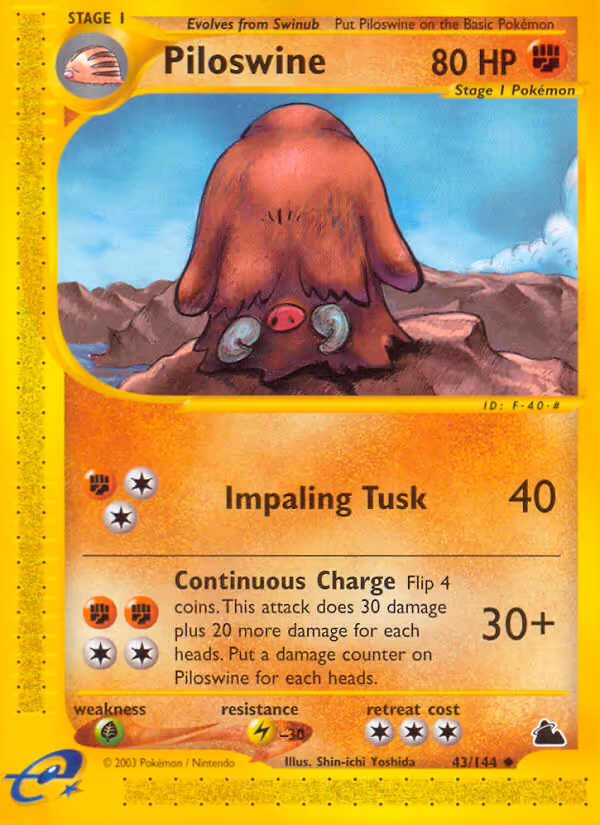 Piloswine 43/144 Pokemon card