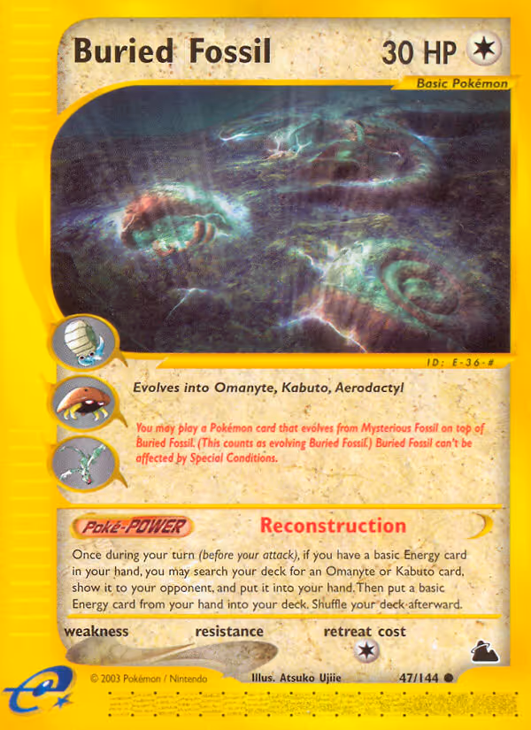 Buried Fossil 47/144 Pokemon card