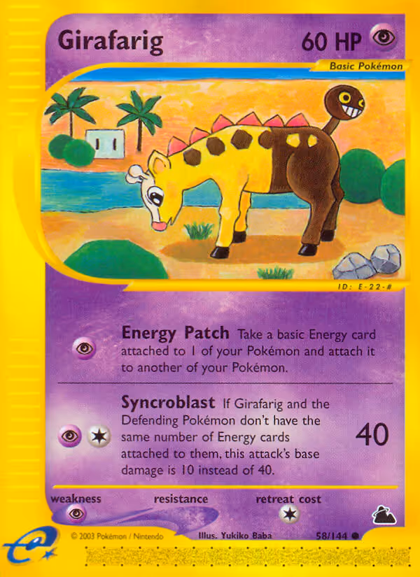 Girafarig 58/144 Pokemon card