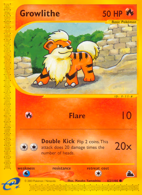 Growlithe 62/144 Pokemon card