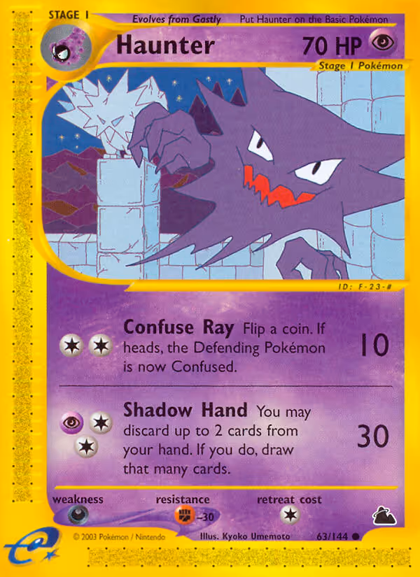 Haunter 63/144 Pokemon card